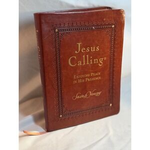 Jesus Calling Sarah Young Deluxe Edition Burgundy Faux Leather Daily Devotional
